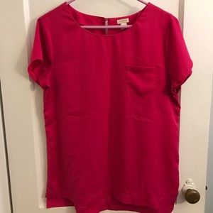 J. Crew hot pink high-low top